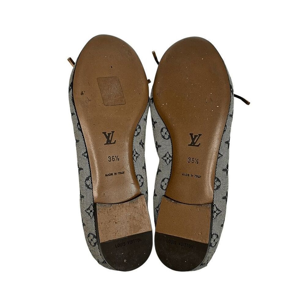 Louis Vuitton Mini Lin Debbie Ballet Bow Flats Navy Canvas EU 36.5 Monogram - Picture 9 of 10